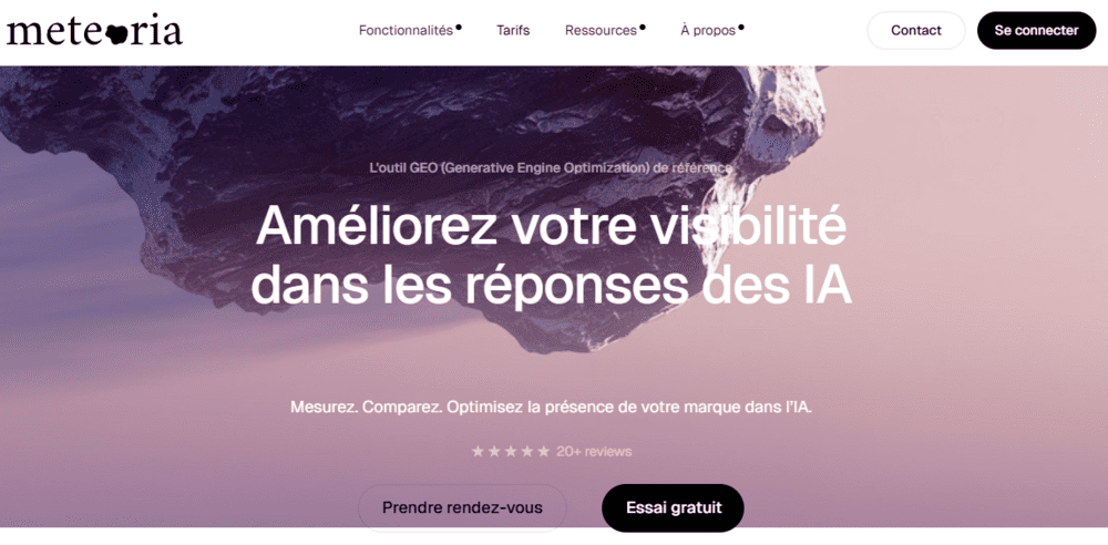 page d'accueil du site meteoria