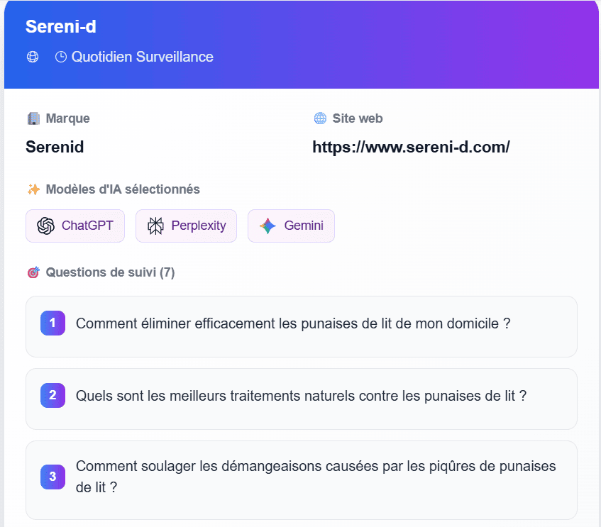 paramétrage de l'outil de suivi meteoria