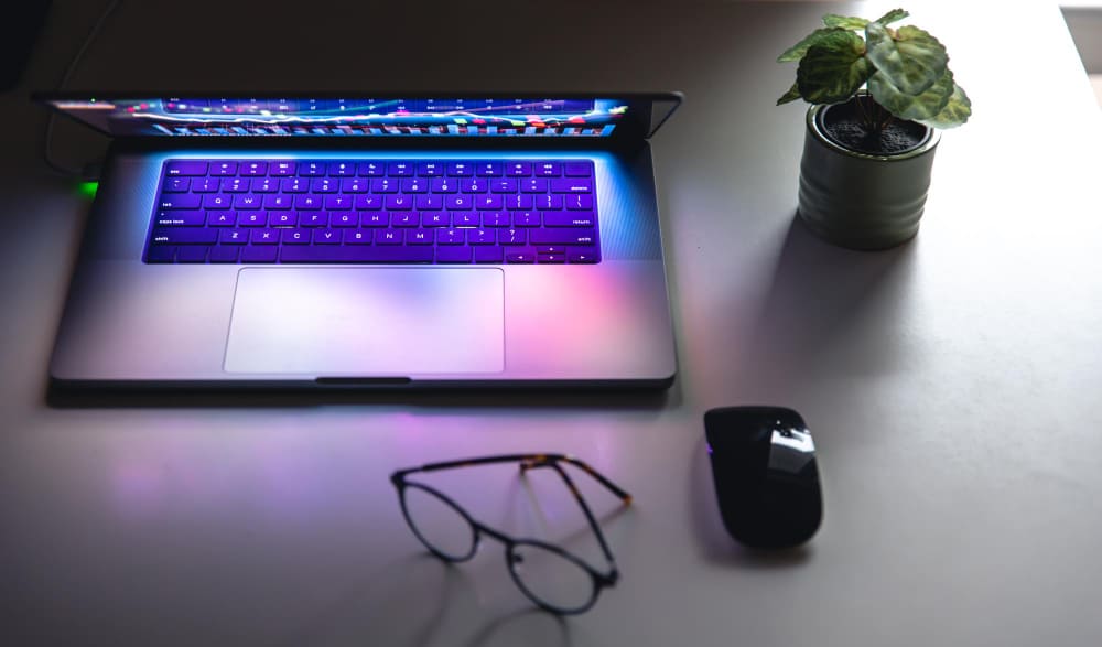 ordinateur portable allumé